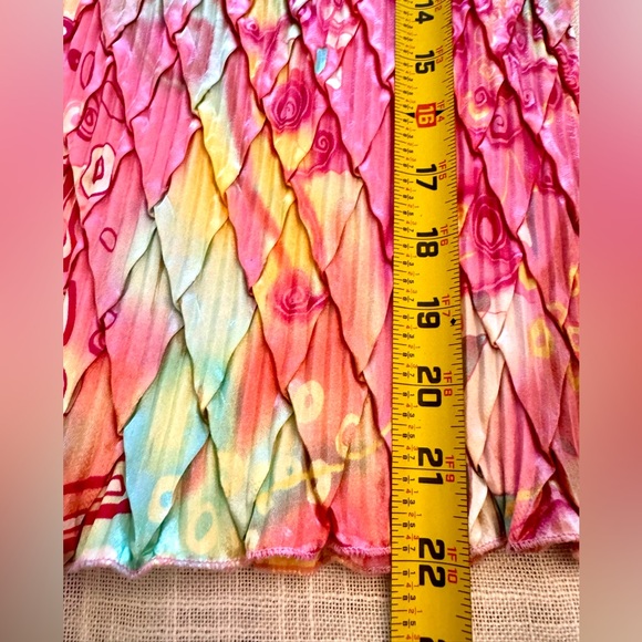 Vintage NICOLA Crinkle Sleeveless Top Pink Disco Retro - Picture 8 of 12